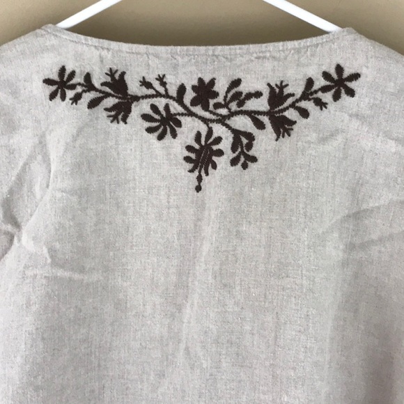 Carole Little linen embroidered blouse Sz XL - Picture 7 of 8